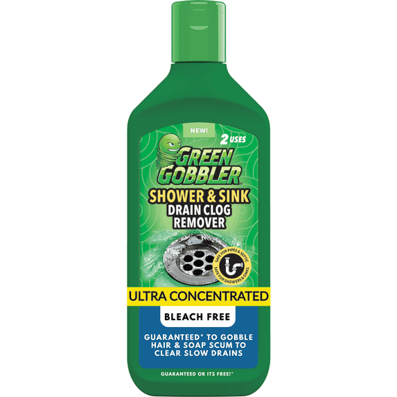 Green Gobbler Ultra Concentrated Drain Clog Remover & Cleaner | Powerful Hair, Grease & Soap Dissolver for Bathroom, Kitchen, Shower, Sink & Toilet | Safe for Pipes & Septic Systems