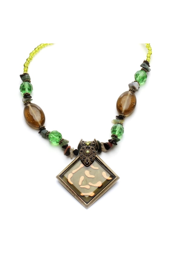Elegant Multi-Gemstone Statement Necklace with Jade, Onyx and Crystal Beads Jewelry Necklace