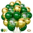 thumbnail image 1 of Green and Gold Balloons Set, 65Pcs Dark Green Balloons, 12in Metallic Gold Balloons Green Confetti Latex Balloons for Birthday, Graduation, St.Patrick's Day, Jungle Party Decorations, 1 of 14