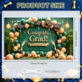 thumbnail image 1 of Green & Gold Congrats Grad Banner Graduation Cap Design Grad Party Backdrop Balloon Decor Glitter Accent for Graduation Party College Graduation Indoor Celebration, 1 of 3
