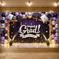 thumbnail image 1 of Green & Gold Congrats Grad Banner Graduation Cap Design Grad Party Backdrop Balloon Decor Glitter Accent for Graduation Party College Graduation Indoor Celebration, 1 of 3