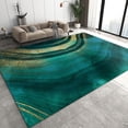 thumbnail image 1 of Green Gold Gradient Marble Area Rug, Retro Abstract Light Luxury Bedroom Rug, Soft Carpet Durable Portable Breathable Washable Suitable For Playroom Living Room Home Decor 5x7ft, 1 of 6