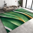thumbnail image 1 of Green Gold Gradient Stripes Area Carpet, Retro Abstract Light Luxury Living Room Throw Rugs, Soft Comfortable Washable Non-Slip Rug for Bedroom Office Study Dining Room 4x5ft, 1 of 7