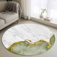 thumbnail image 1 of Green Gold Marble 3ft Area Rug, Modern Abstract Marble Crack Texture Washable Non-Slip Small Round Rugs for Entryway Bedroom Kitchen, Soft Circle Carpet for Dining Room, Playroom Nursery Rug, 1 of 9
