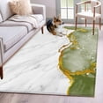 thumbnail image 1 of Green Gold Marble Area Rug 4'x6', Modern Abstract Marble Crack Texture Washable Non-Slip Rugs, Low Pile Large Carpet for Living Room Bedroom Dining Room Kitchen Office Indoor Mat, 1 of 9