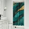 thumbnail image 1 of Green and Gold Marble Glitter Waves Pattern Shower Curtain 36"x72" ,Bathroom Decorative Shower Curtains Set with 12 Hooks,Modern Waterproof Washable Shower Curtain, 1 of 6