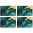 thumbnail image 1 of Green and Gold Marble Glitter Waves Pattern Summer Placemats Table Placemats Set Of 4-Linen Kitchen Washable Placemats Table Mats 11.8"x17.7" Non-Slip Heat Resistant, 1 of 6