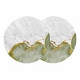 thumbnail image 1 of Green Gold Marble Round 13 Inch Placemats Set of 2, Modern Abstract Marble Crack Texture HeatResistant Non Slip Place Mats for Dining Table, Wipeable Braided Kitchen Table Mats for Housewarming, 1 of 9