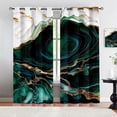thumbnail image 1 of Green Gold Marble Swirl Blackout Curtains, Luxurious Green Gold Fluid Texture 3D Printed Drapes, Window Curtain Set For Kids Bedroom Living Room Home Decor 42"W x 108"L (Pack of 2), 1 of 6