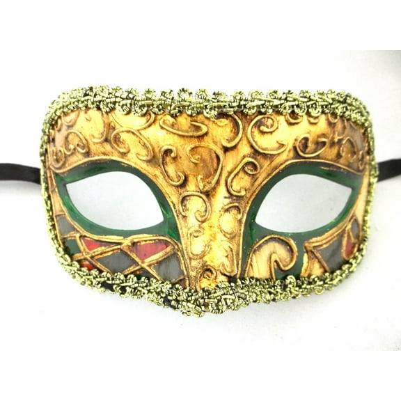 Green Gold Masquerade Mardi Gras Prom New Years Ball Mask