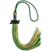 Endea Graduation Green/Gold Mixed Color Graduation Tassel with Black Date Drop