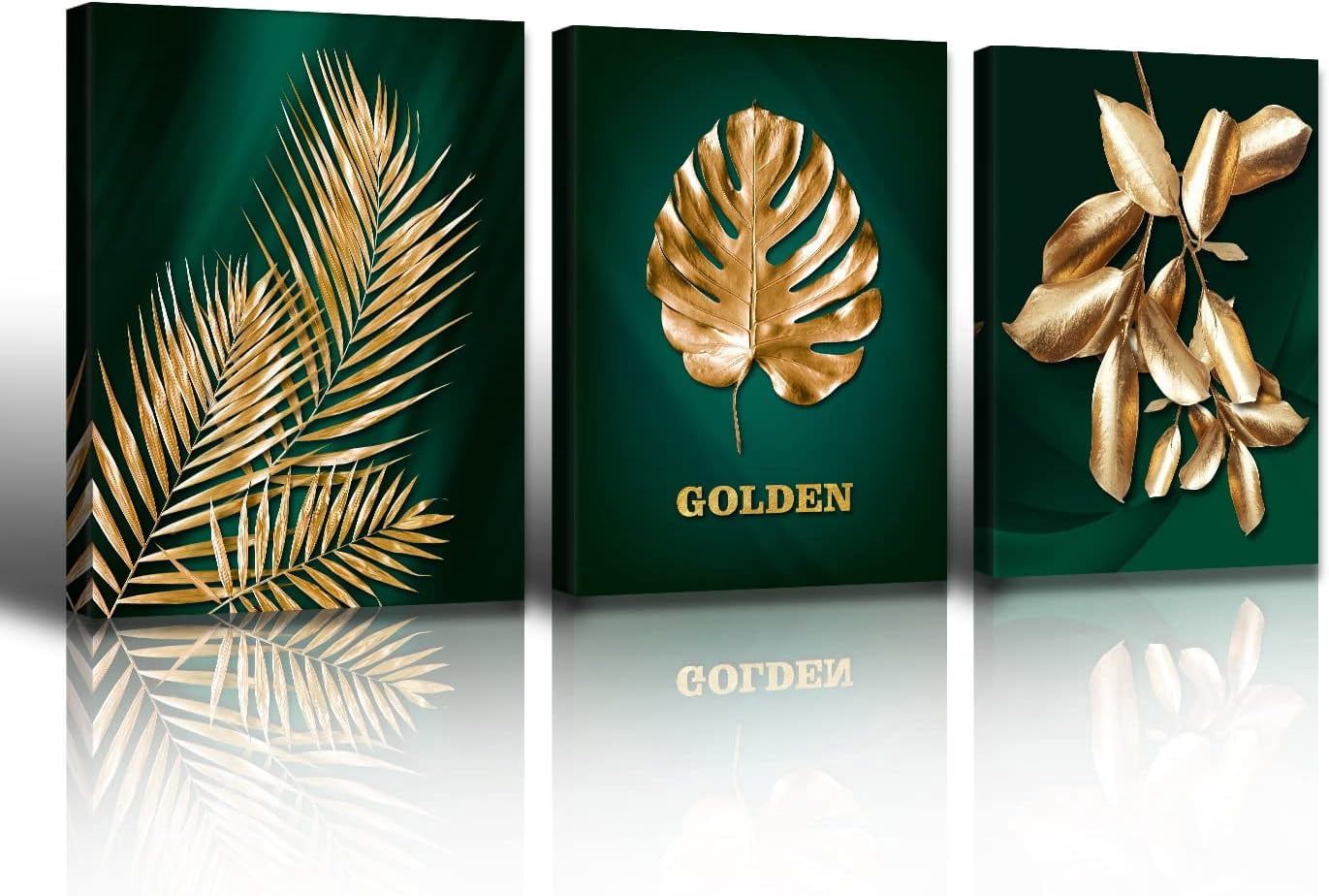 Green and Gold Wall Decor - Emerald Green Bathroom Decor Gold Tropic ...