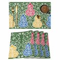 thumbnail image 1 of Green Gourd Placemats Set of 6 Modern Abstract Art Floral Place Mats Indoor Wipeable Table Mats Washable Cloth Dining Table Placemats for Kitchen Holiday Party Home Decor 13x19 Inch, 1 of 9
