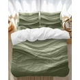 thumbnail image 1 of Green Gradient Bedding Duvet Cover Set Queen Size 4 Pieces Fluid Wave Art Abstract Modern Bedding Set with Zipper Closure, 1 Comforter Cover 90x92 Inches 1 Flat Sheet & 2 Pillow Cases, 1 of 7