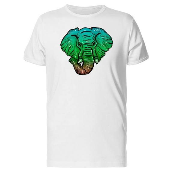 Green Gradient Elephant T-Shirt Men -Image by Shutterstock, Male 4X-Large