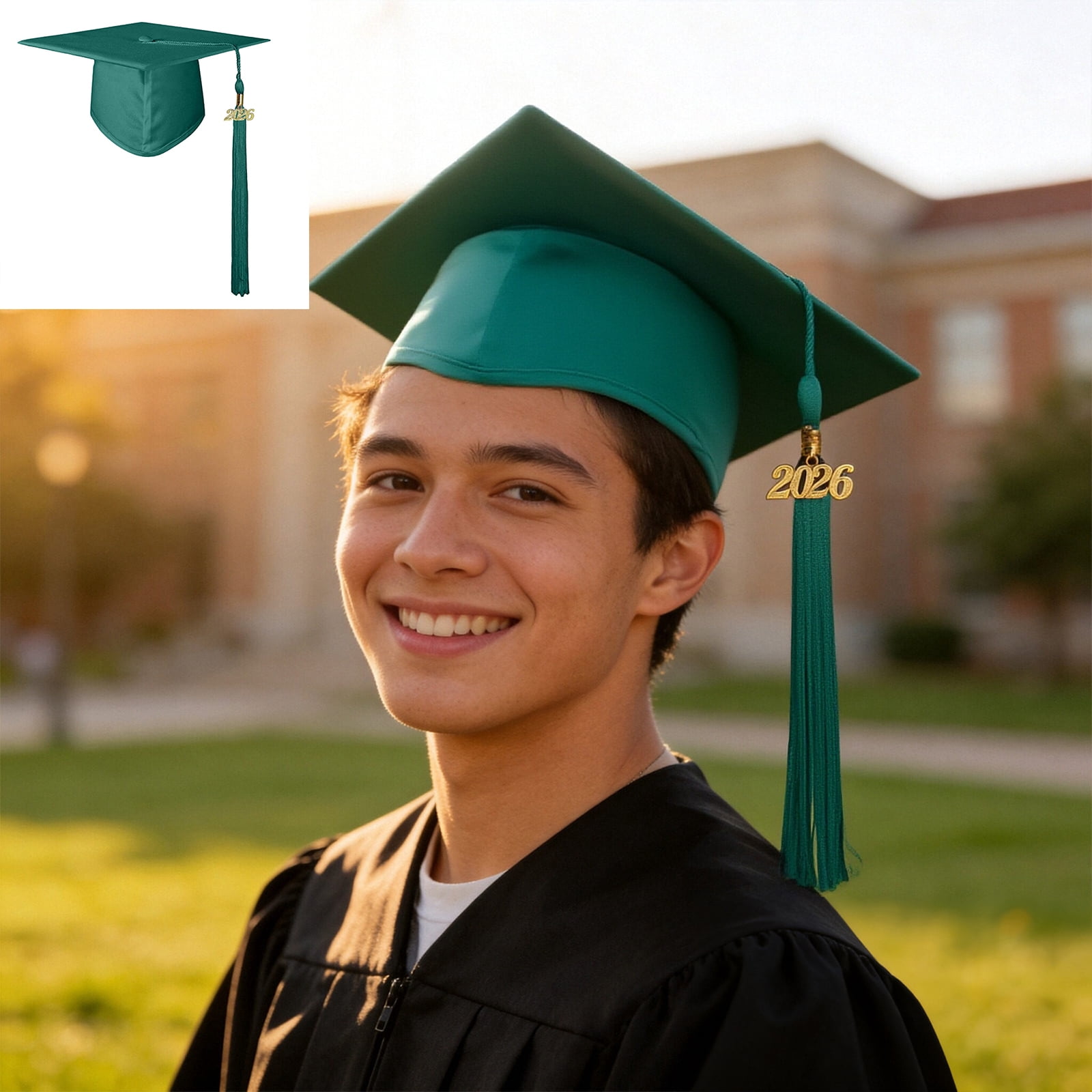Green Graduation Caps with 2026 Tassel for High School Class of 2026 ...