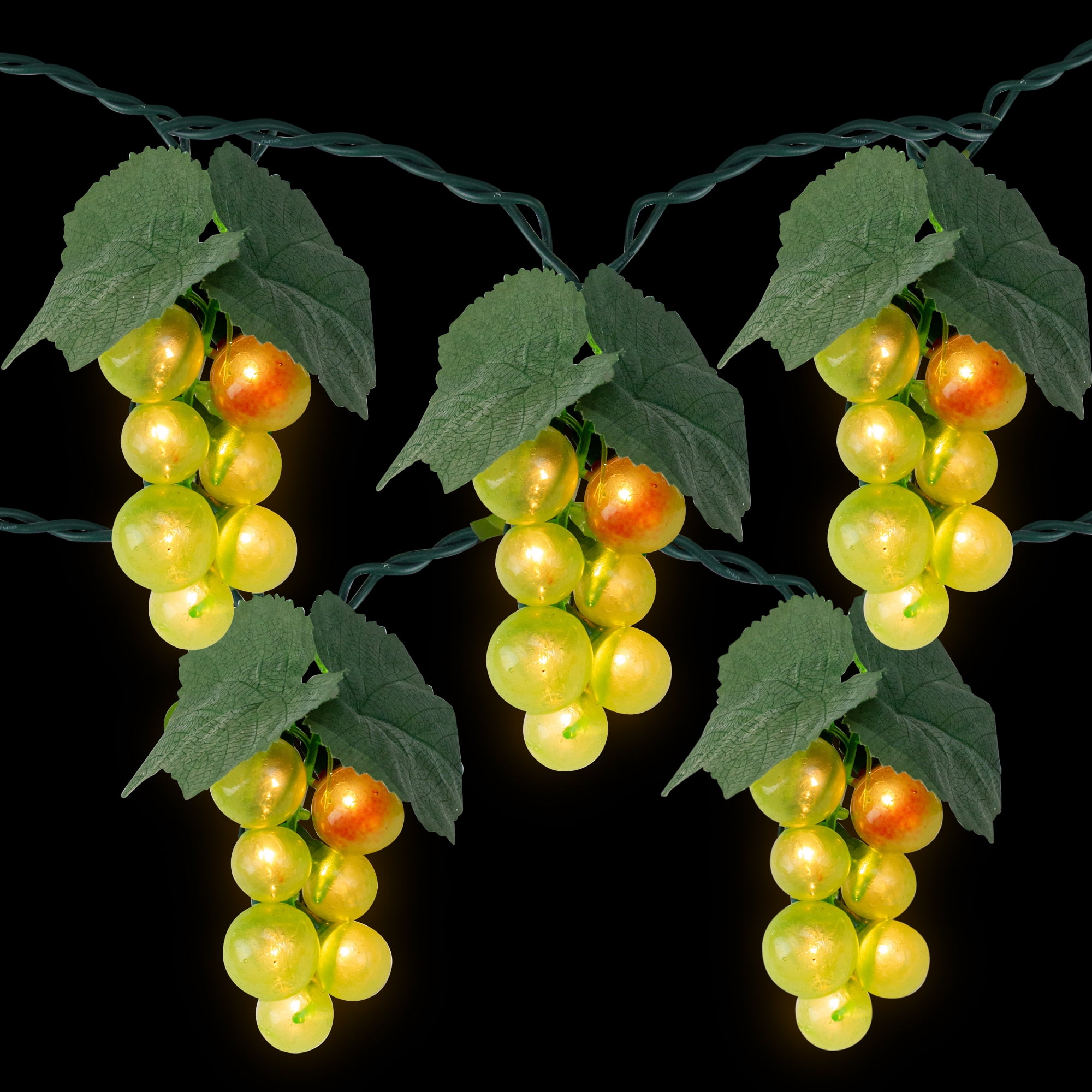 Green Grape Summer Patio Light Set - 5 Clusters 35 Lights
