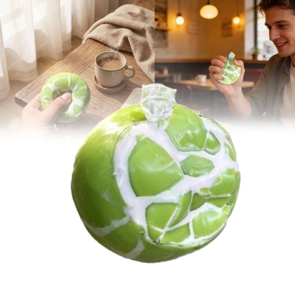 Green Grape Wax Cracking Squishy Toy, Slow Rising Stress Relief Squeeze Ball, Anxiety Fidget Toy for Teens & Adults