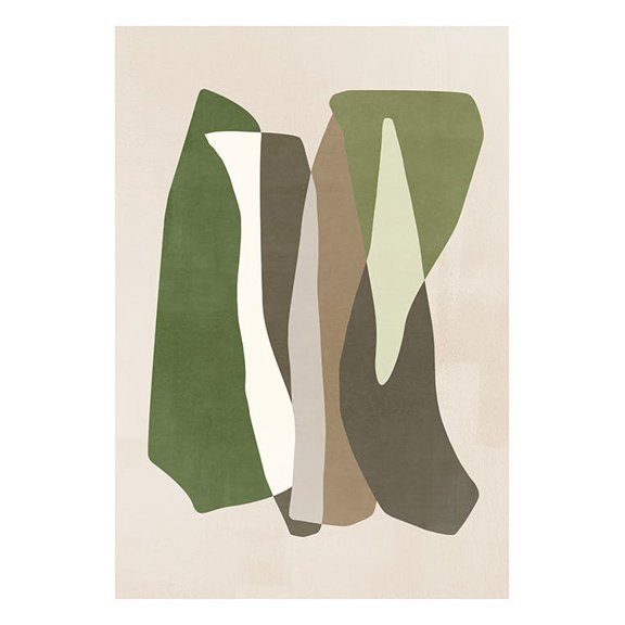 Green Graphic Forms No2 Print Wall Art, Modern Wall Decor For Living Room Bedroom, 8x12 UNFRAMED