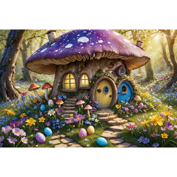 202 Easter Photography Backdrop Enchanted Forest Fairy Spring Gard Mushroom Background Child Party rations