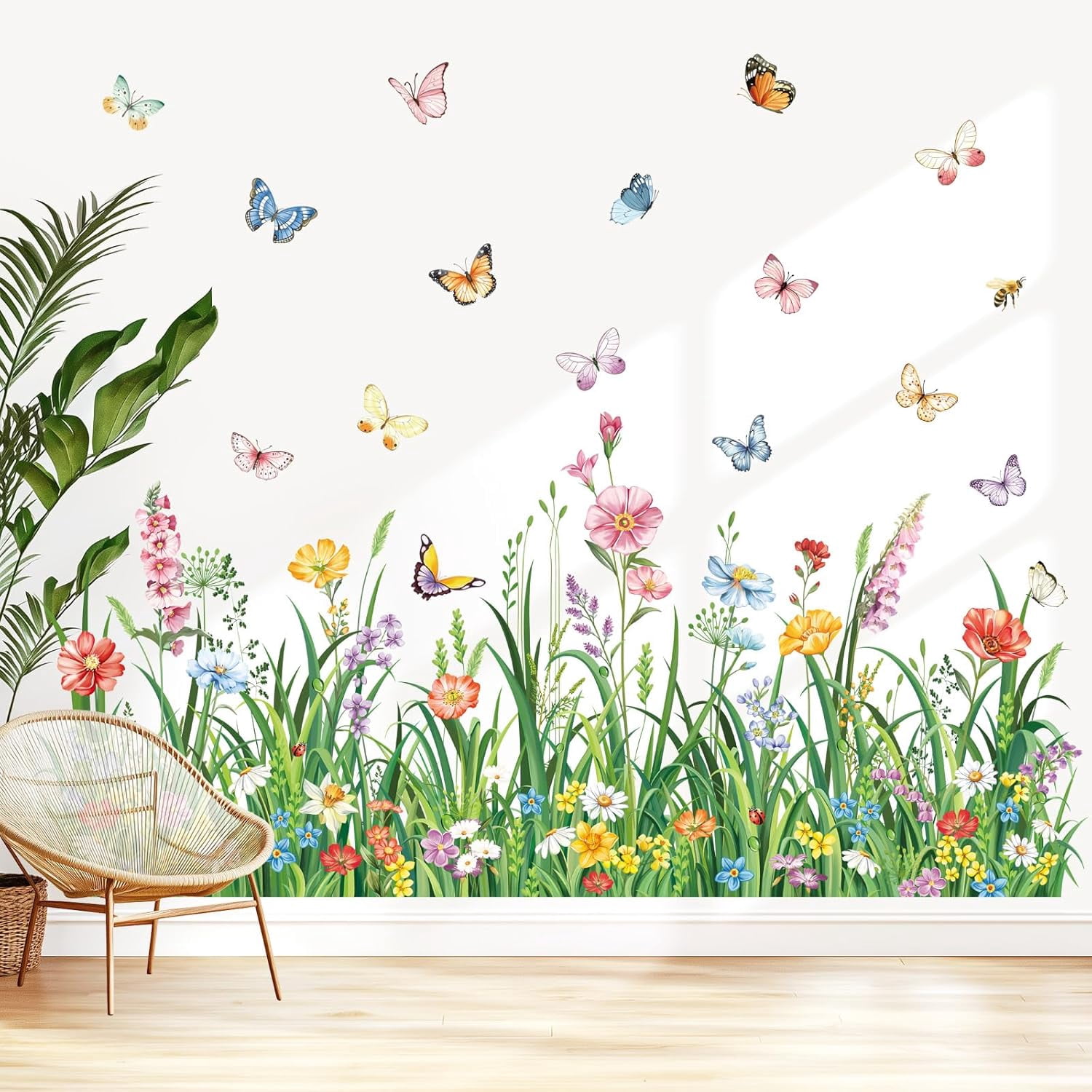 Pixel Mine Grass Border Wall Decal – 9" Tall X 36" Wide, Peel & Stick Minecraft Style