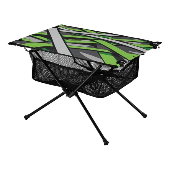 Green and Gray Abstract Design Galaxy Pine Tree Xmas Painting Christmas Kids Camping Tables Folding Table for Children 23.6x15.7in 600D Oxford Fabric 110lb Capacity