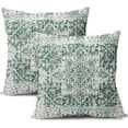 thumbnail image 1 of Green Gray Ethnic Boho Throw Pillow Covers 18X18 Inch Set of 2 Bohemian Carpet Pattern Vintage Pillow Cases Grey Floral Pillow Cover Farmhouse Home Decor for Sofa Couch Porch Outdoor, 1 of 6