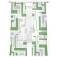 thumbnail image 1 of Green Gray Geometric Stripes Sheer Curtains 2 Panels Set Modern Abstract Lines Maze Sheer Window Curtains Light Filtering Rod Pocket Voile Drapes for Bedroom Living Room 52"X84", 1 of 8