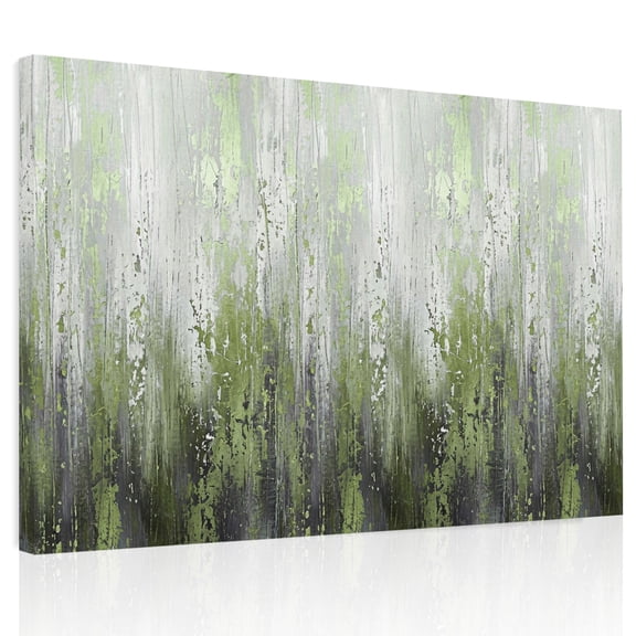 Green Gray Gradient Canvas Print Wall Art, Modern Abstract Industrial Wall Texture Wall Decor Framed Artwork Paintings Pictures for Living Room Bedroom Stretched Ready to Hang, 16" x 20"