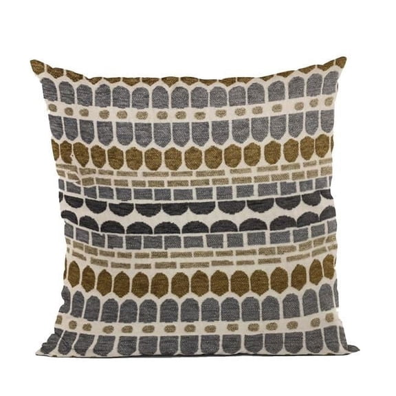 Green & Gray Harmony Border Luxury Throw Pillow - 20 x 20 in.