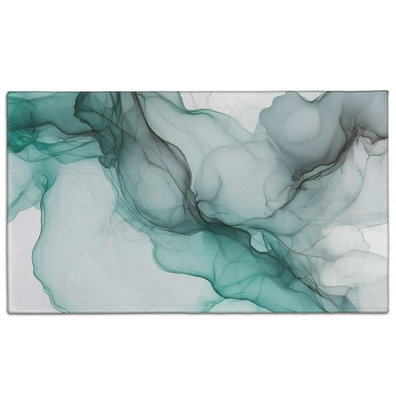 Green Gray Marble Pattern Door Rugs,Washable Non Slip Door Mats Indoor,Decorative Door Mats,Entry Mat Indoor for Entrance,Bedroom,Kitchen,Bathroom,17"x30"