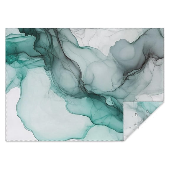 Green Gray Marble Pattern Rectangle Tablecloth 60"x84",Waterproof Polyester Rectangle Table Cloth, Wipeable Spillproof Polyester Tablecloth for Dining, Camping, Indoor and Outdoor