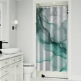 thumbnail image 1 of Green Gray Marble Pattern Shower Curtain 36"x72" ,Bathroom Decorative Shower Curtains Set with 12 Hooks,Modern Waterproof Washable Shower Curtain, 1 of 6