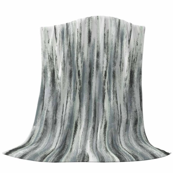 Green Gray Nostalgia Pencil Touches Throw Flannel Blanket Gradient Lines Overlay Super Soft Cozy Bed Blanket, Lightweight Plush Fuzzy Bed Throw for Bedroom Sofa Couch Living Room 30x40In,