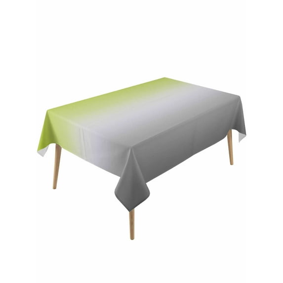 Green Gray Ombre Table Cloth, Modern Gradient Abstract Art Waterproof Tablecloth for Rectangle Tables, Reusable Washable Fabric Table Cover for Restaurant Kitchen Dining Tables 54"x108"