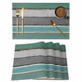 thumbnail image 1 of Green Gray Placemats Set of 4 Country Farmhouse Abstract Wooden Plank Place Mats Indoor Wipeable Table Mats Washable Cloth Dining Table Placemats for Kitchen Holiday Party Home Decor 13x19 Inch, 1 of 9