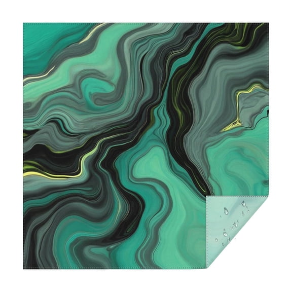 Green Gray Yellow Marble Pattern Square Tablecloth,Waterproof Square Table Cover,Wipeable Spillproof Washable Table Cover for Home Kitchen Party Decor 60"x60"(152x152cm)