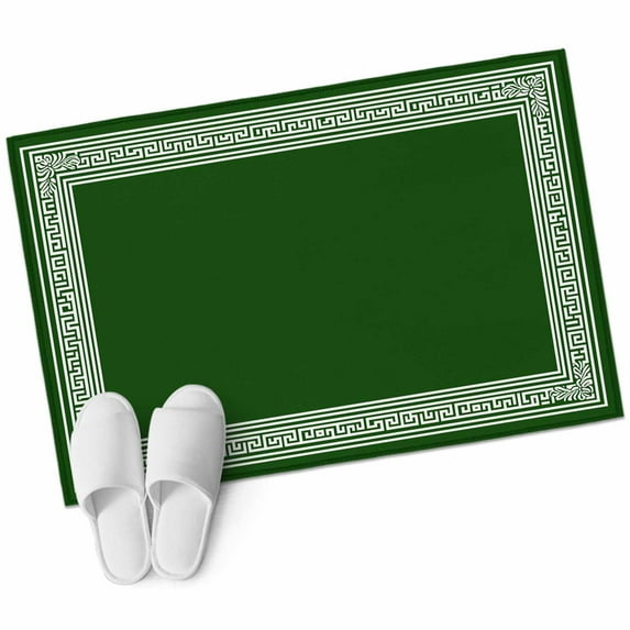 Green Greek Key Large Area Rugs for Bedroom Living Room, Soft Non Slip Carpet Bedside Rug, Geometric Greece Ancient Farmhouse Geo Rectangular Floor Cover Kitchen Accent Rug 2'x3' for Office