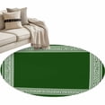 thumbnail image 1 of Green Greek Key Large Area Rugs for Bedroom Living Room, Soft Non Slip Carpet Bedside Rug, Geometric Greece Ancient Farmhouse Geo Round Floor Cover Kitchen Accent Rug 3.3' for Dining Room/Office, 1 of 9