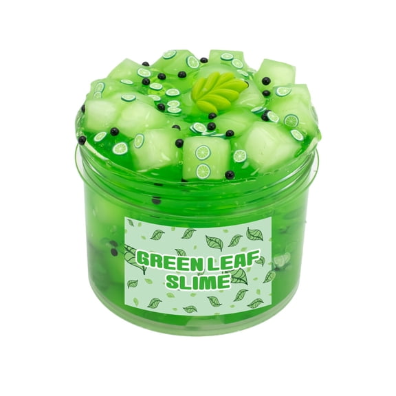 Green Green 300Ml Fruit Crystal Mud For Kids Non Settling Stretchy Slime With Diy Tools