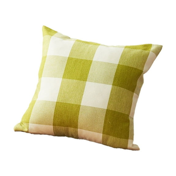 Green Green And White Plaid Pillowcase For Decorative Use On Bed Or Sofa Soft And Durable Fabric