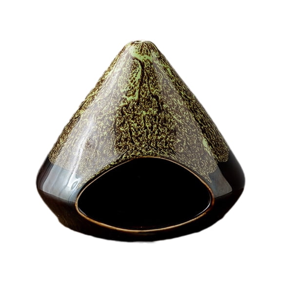 Green Green Ceramic Triangular Palo Santo Incense Censer With Chimney Ash Catcher For Wood Sticks Cones Sage Home Decor