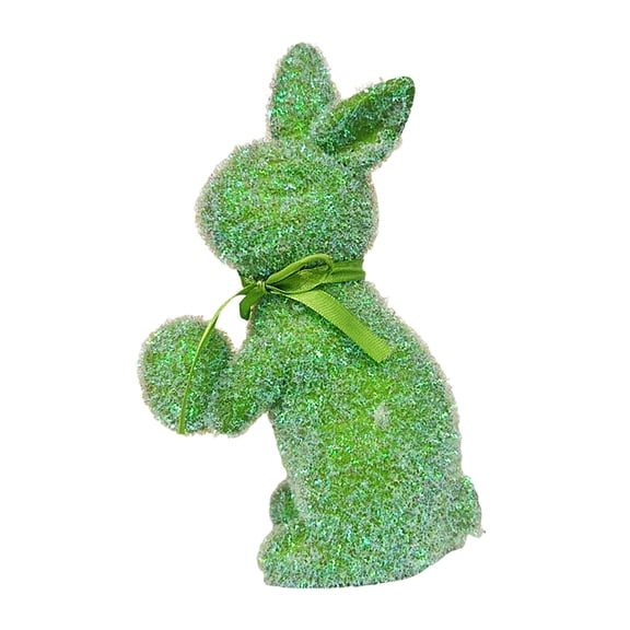 Green Green Easter Multi Expression Simulation Flocked Bunny Home Garden Patio Lawn Outdoor Window Ornament 8.7X5.1X3.3Inch