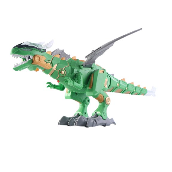 Green Green Electric Mechanical Dinosaur Toy With Spray Effect Lights And Sounds For Kids