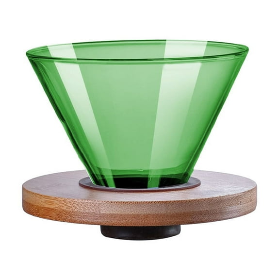 Green Green Glass Coffee Pour Over Brewer Reusable Filter Removable Wooden Base Hand Drip Coffee Maker Pot Portable Manual Brewing Kit For Home Use Thermal Insulation Handle