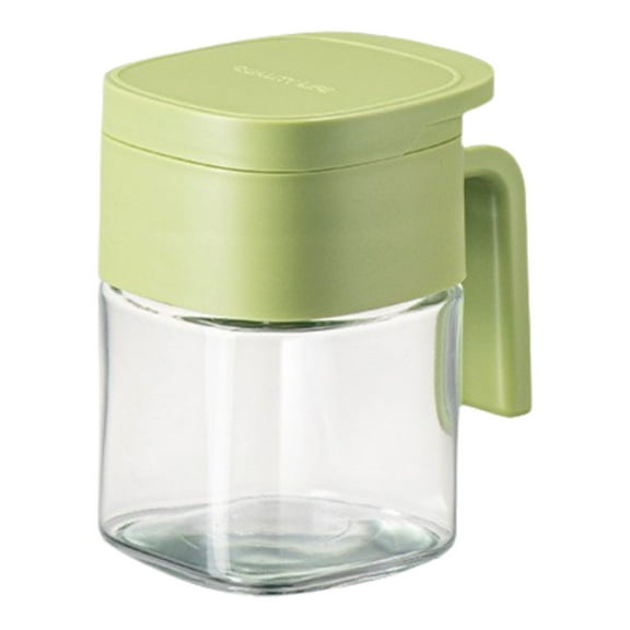 Green Green Glass Spice Jar With Flip Top Lid Kitchen Storage Container For Dry Food And Spices Compact Size With Sealing Ring 4.49 Inches Tall