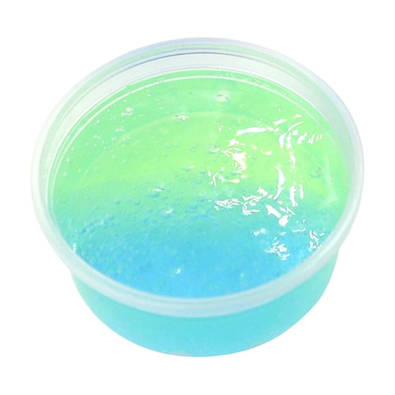 Green Green Gradient Crystal Slime Clay Kit Diy Stretchy Noodles Modeling Toy Fruit Scented Sensory Crafts