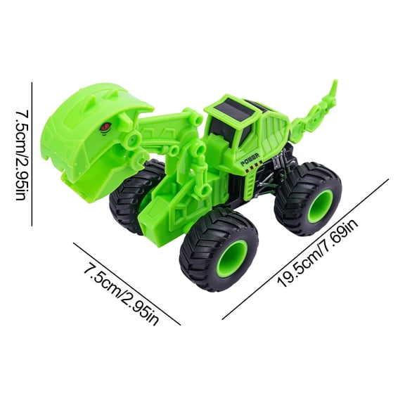 Green Green Inertial Tyrannosaurus Rex Dinosaur Engineering Vehicle Toy Bulldozer Digger Model For Kids