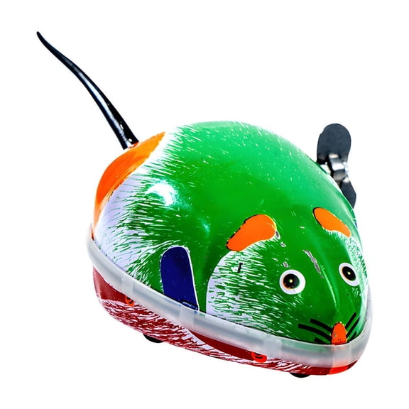 Green Green Iron Clockwork Mouse Toy Vintage Wind Up Retro Nostalgic Metal Crawling Animal Figure Play Decoration Collectible For Children