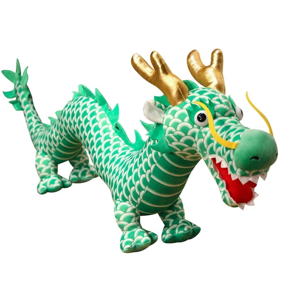 Green Green Large Plush Dragon Stuffed Toy For Chinese New Year Decoration Soft Animal For Children
